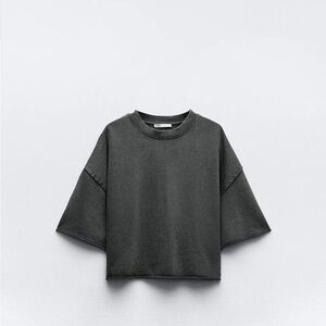 Zara Cropped Crewneck
